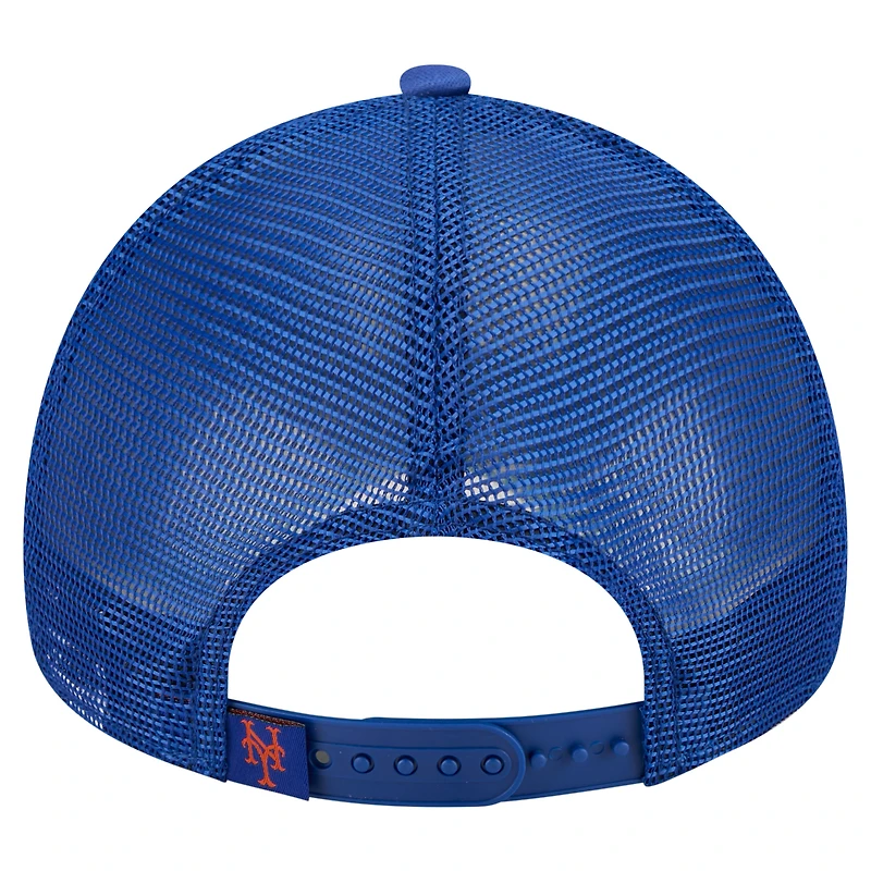 Casquette camionneur ajustable New Era blanche New York Mets 9FORTY A-Frame pour homme