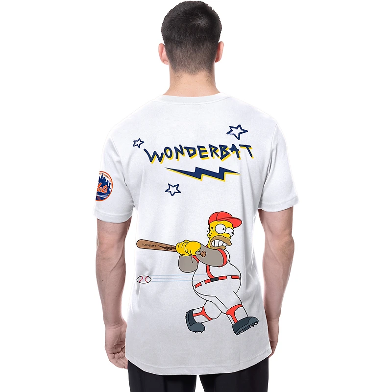 Men's New Era White York Mets MLB x Simpsons Homer Wunderbat SS Tee
