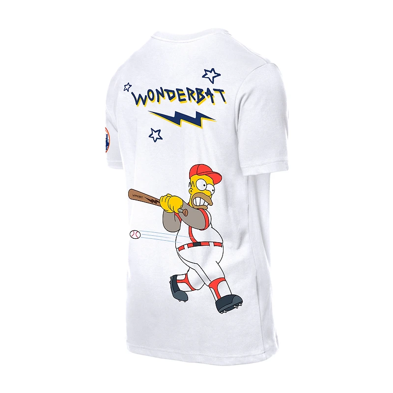 Men's New Era White York Mets MLB x Simpsons Homer Wunderbat SS Tee
