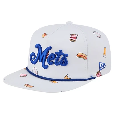 Men's New Era White New York Mets Team Cheer Rope 19TWENTY Adjustable Hat