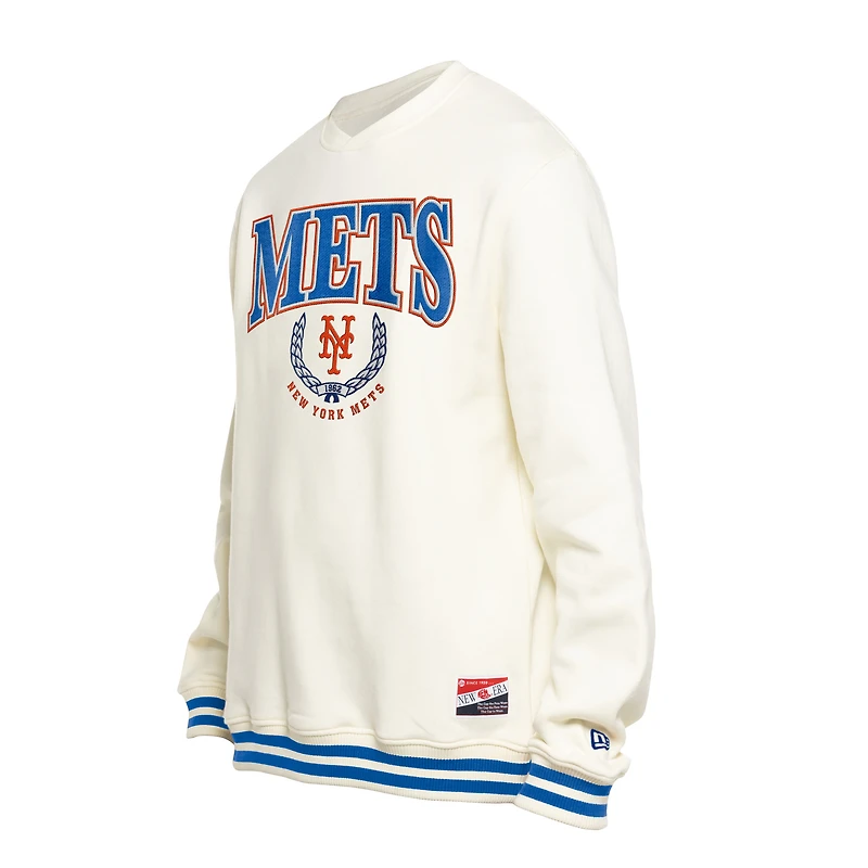 Men's New Era White York Mets Throwback Sweatshirt