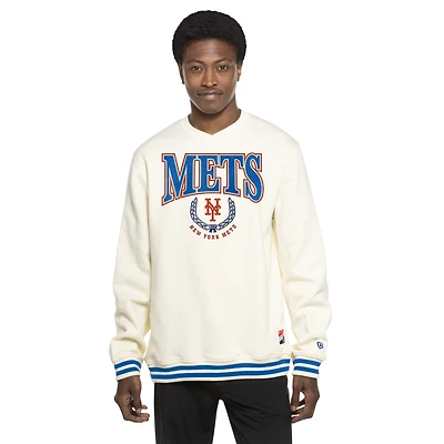 Men's New Era White York Mets Throwback Sweatshirt