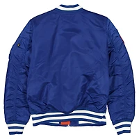 Blouson aviateur entièrement zippé Royal New York Mets Era x Alpha Industries pour homme