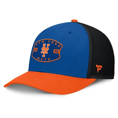 Men's New York Mets Fanatics Royal/Orange Cutoff Adjustable Trucker Hat