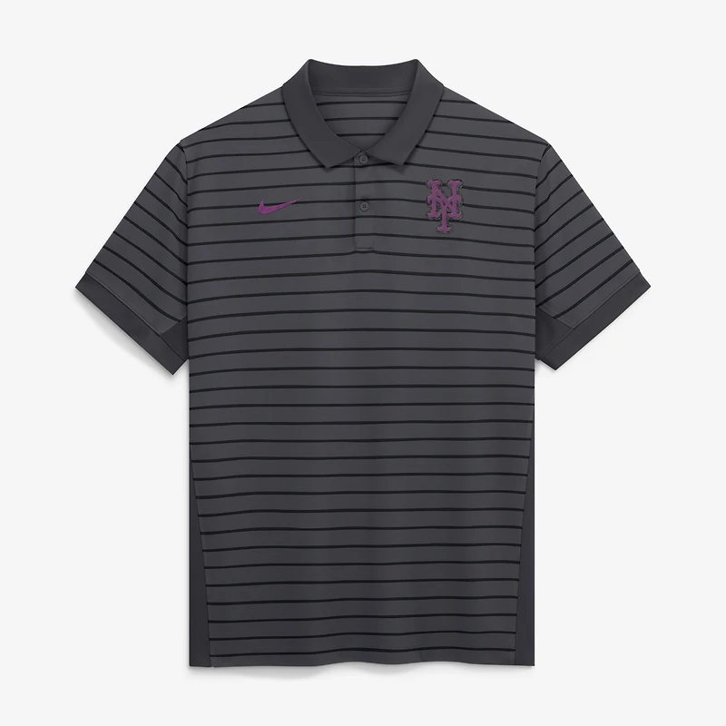 Polo Nike Authentic Collection City Connect rayé Victory Dri-FIT pour homme, anthracite/noir, New York Mets