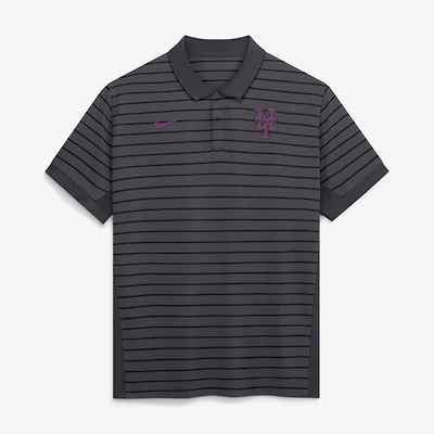 Polo Nike Authentic Collection City Connect rayé Victory Dri-FIT pour homme, anthracite/noir, New York Mets