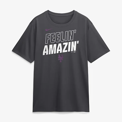 T-shirt Nike Dri-FIT anthracite pour homme New York Mets 2026 City Connect Team Phrase Script
