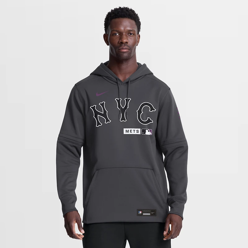 Sweat à capuche Nike City Connect Therma-FIT Authentic Collection Mets pour homme, couleur anthracite.