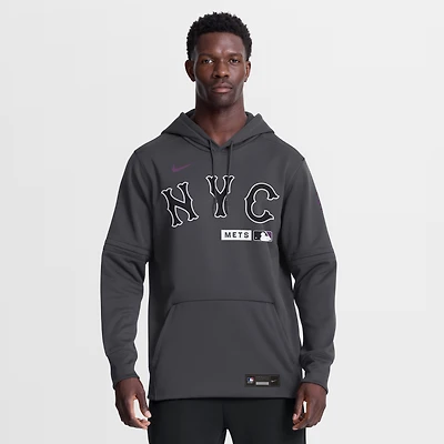 Men's Nike Anthracite New York Mets Authentic Collection City Connect Therma-FIT Hoodie