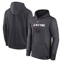 Men's Nike  Anthracite New York Mets Authentic Collection City Connect Therma Pullover Hoodie