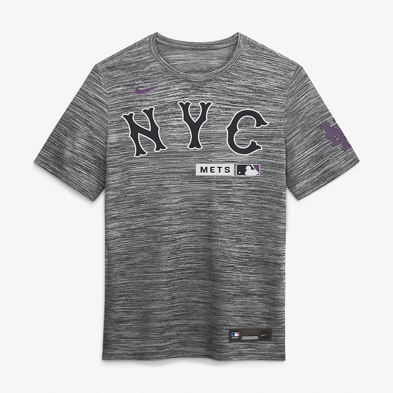Men's Nike Anthracite New York Mets Authentic Collection City Connect Velocity Dri-FIT T-Shirt