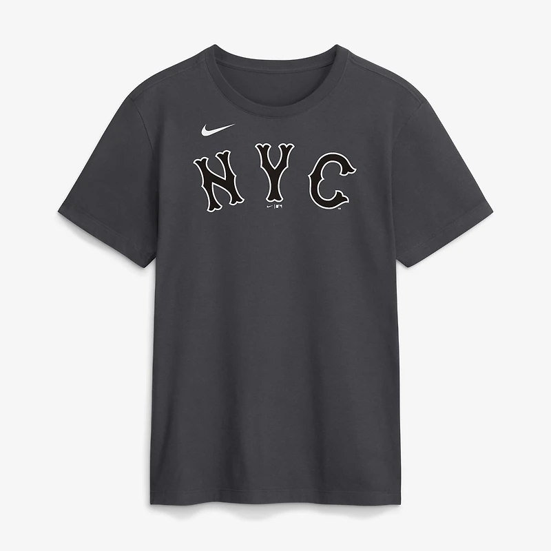 T-shirt Nike City Connect à grand logo anthracite pour homme, New York Mets