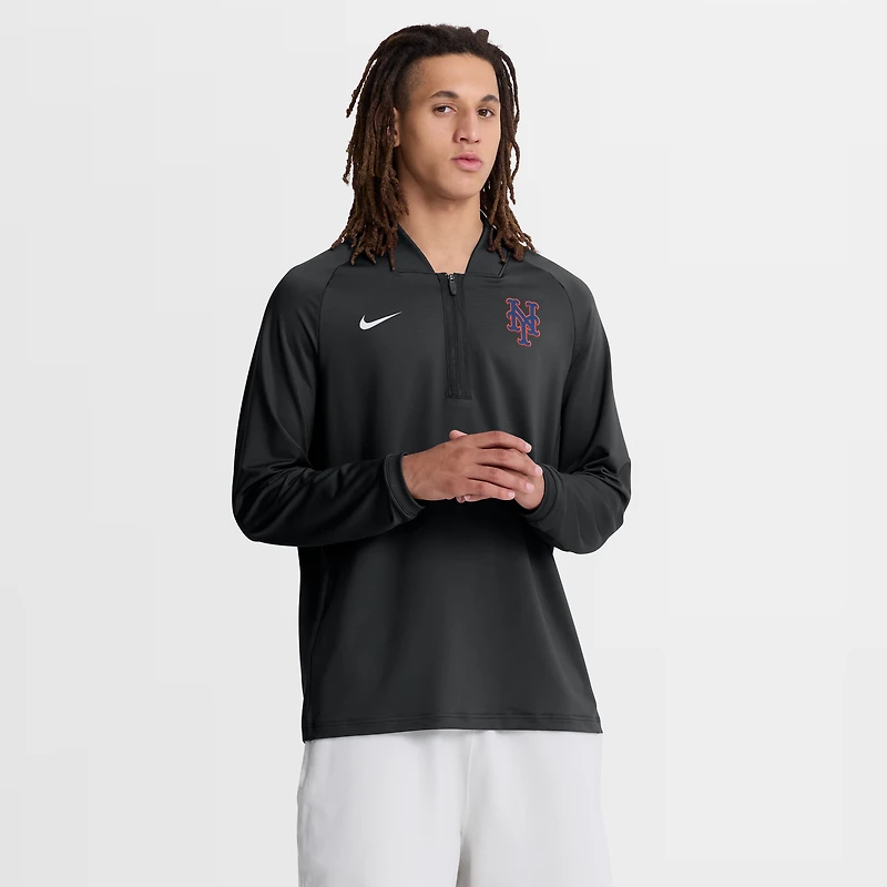 Pull-over Nike Royal New York Mets Authentic Collection Dri-FIT Raglan à demi-zip pour homme