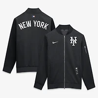Men's Nike Black New York Mets Authentic Collection Dugout Relaxed Full-Zip Bomber Jacket