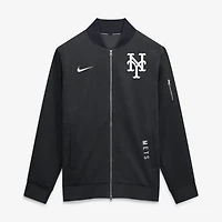 Men's Nike Black New York Mets Authentic Collection Dugout Relaxed Full-Zip Bomber Jacket