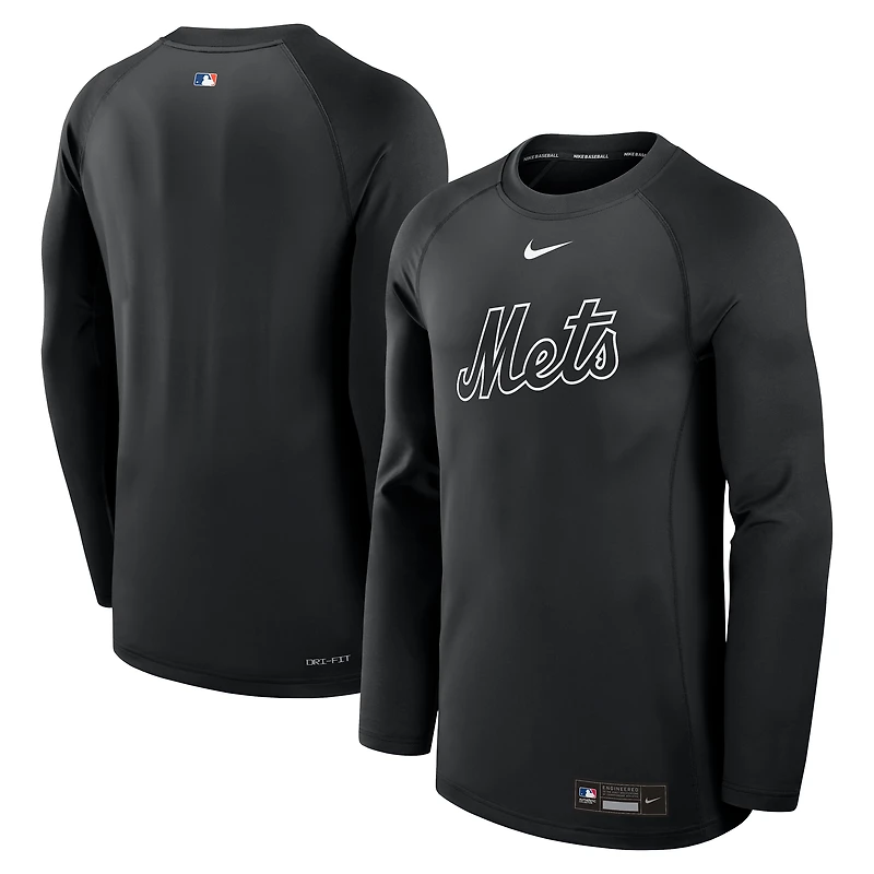 Men's Nike Royal New York Mets Authentic Collection Game Time Raglan Dri-FIT Long Sleeve T-Shirt