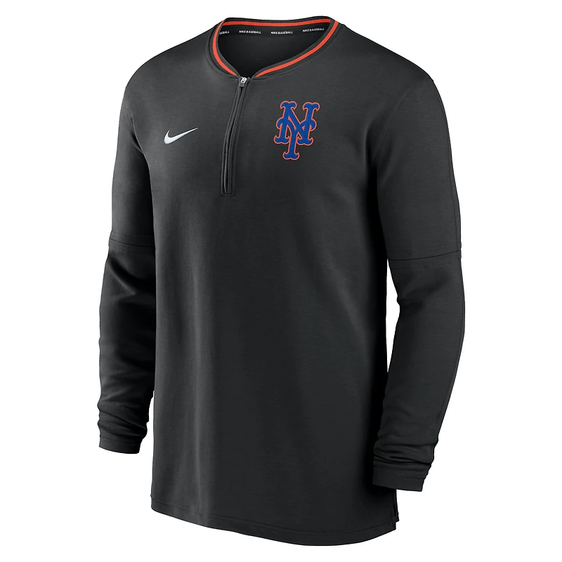 Men's Nike Black New York Mets Authentic Collection Performance Half-Zip Top