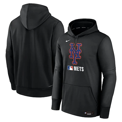 Men's Nike Black New York Mets Authentic Collection Performance Pullover Hoodie