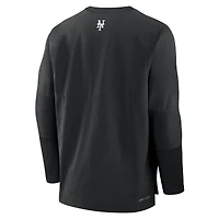 Men's Nike Black New York Mets Authentic Collection Player Dri-FIT Lightweight Pullover