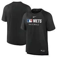 Men's Nike Black New York Mets Authentic Collection Pregame Raglan Dri-FIT T-Shirt