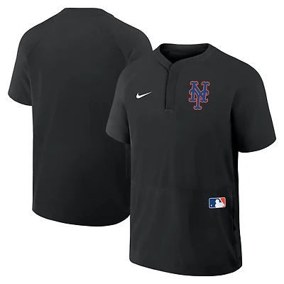 Coupe-vent raglan à manches courtes pour homme Nike New York Mets Authentic Collection, noir