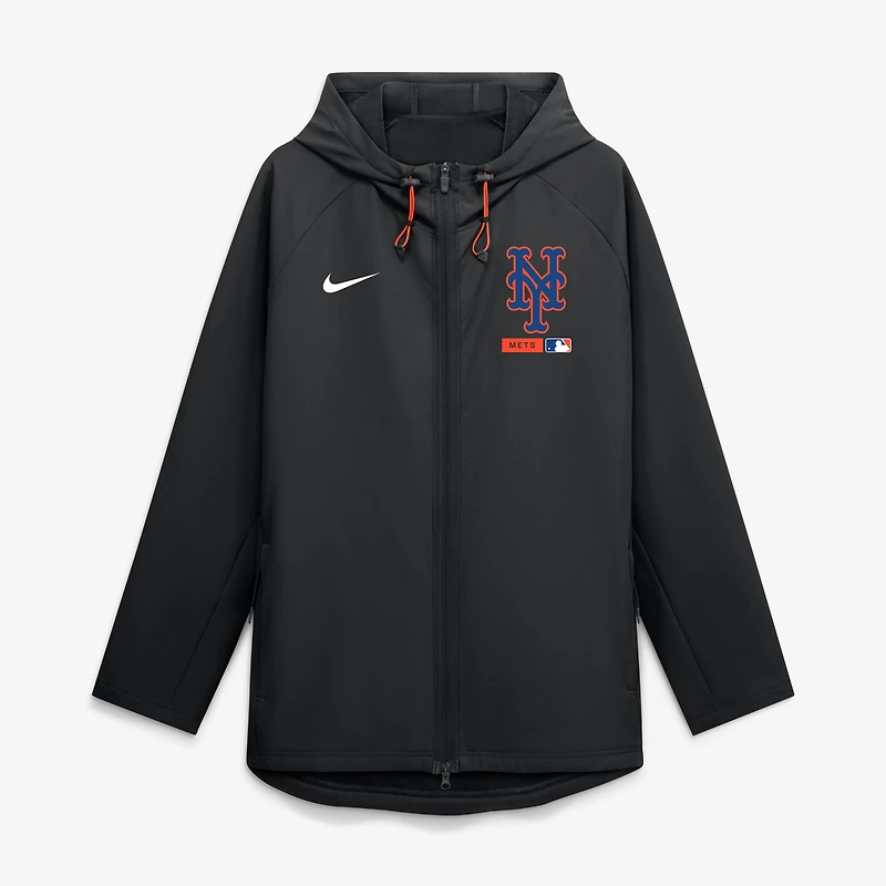 Men's Nike Royal New York Mets Authentic Collection Raglan Therma-FIT Full-Zip Hooded Jacket