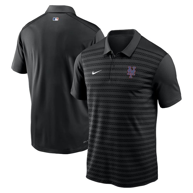 Polo Nike Authentic Collection Victory Dri-FIT noir pour homme, New York Mets