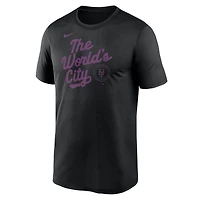 Men's Nike Black New York Mets City Connect Team Phrase Script Legend Performance T-Shirt