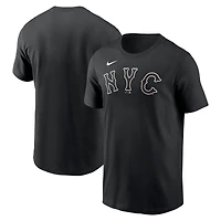 T-shirt Nike noir pour homme New York Mets City Connect avec logo