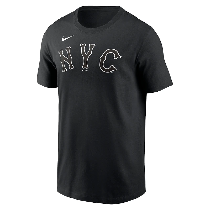 T-shirt Nike noir pour homme New York Mets City Connect avec logo