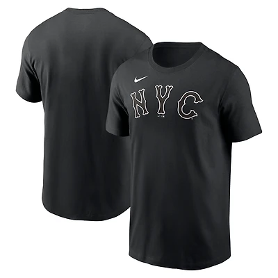 Men's Nike Black New York Mets City Connect Wordmark T-Shirt