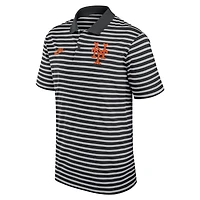 Polo rayé Nike noir New York Mets Cooperstown Collection Dri-FIT Victory pour homme