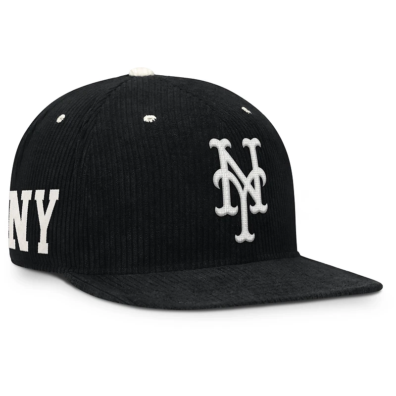 Men's Nike Black New York Mets Pro Corduroy Structured Snapback Hat