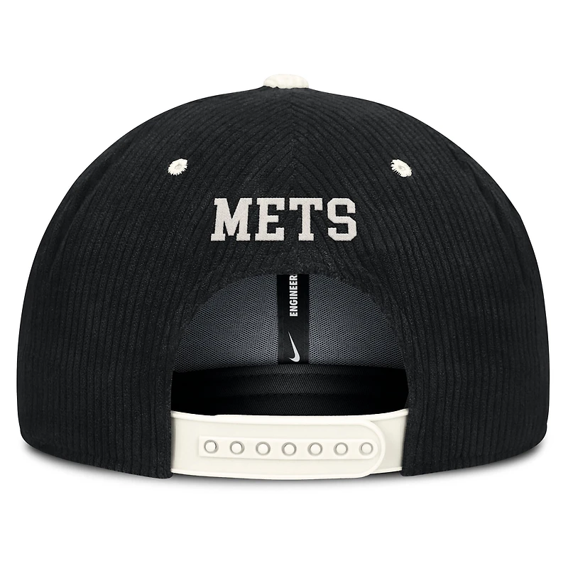 Men's Nike Black New York Mets Pro Corduroy Structured Snapback Hat