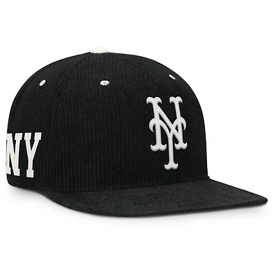 Men's Nike Black New York Mets Pro Corduroy Structured Snapback Hat
