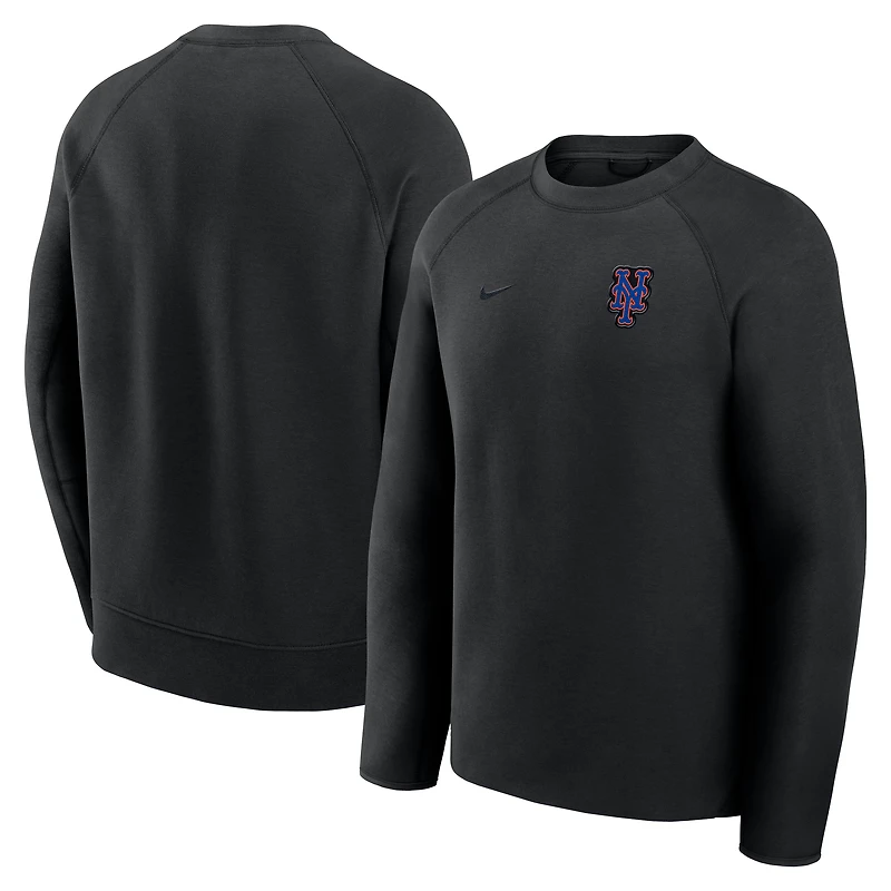 Men's Nike Black New York Mets Tech Fleece Raglan Sweatshirt