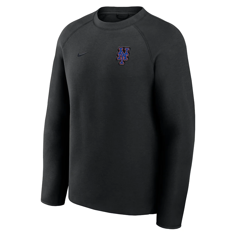 Men's Nike Black New York Mets Tech Fleece Raglan Sweatshirt
