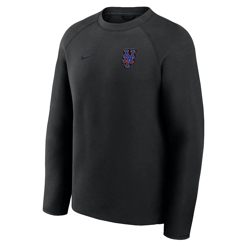 Men's Nike Black New York Mets Tech Fleece Raglan Sweatshirt