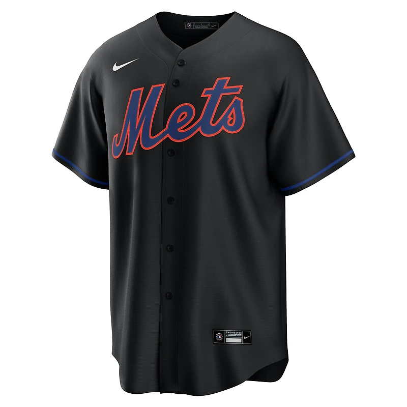 Men's Nike Brandon Nimmo Black New York Mets Alternate Replica Jersey