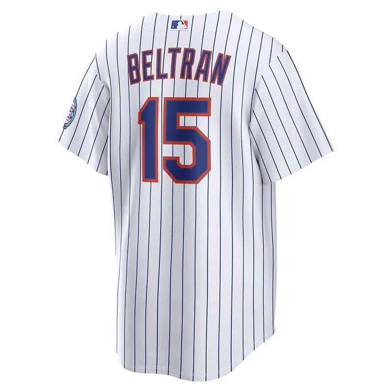 Men's Nike Carlos Beltran White New York Mets Home Replica 2026 Hall of Fame Patch Jersey
