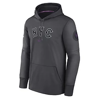 Men's Nike Charcoal New York Mets Authentic Collection City Connect Performance Pullover Hoodie