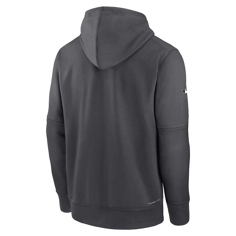 Men's Nike Charcoal New York Mets Authentic Collection City Connect Performance Pullover Hoodie
