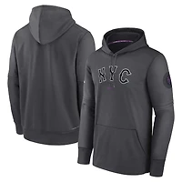 Men's Nike Charcoal New York Mets Authentic Collection City Connect Performance Pullover Hoodie