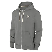 Men's Nike Charcoal New York Mets Authentic Collection Travel Performance Full-Zip Hoodie