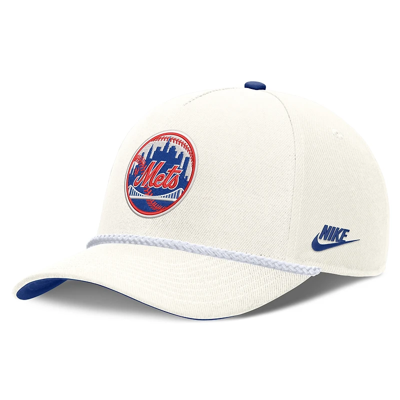 Casquette ajustable Nike crème New York Mets Cooperstown Rise pour homme