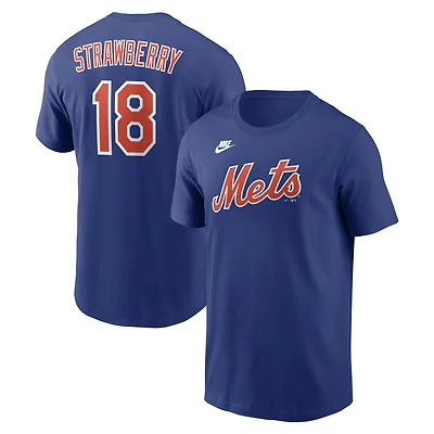 T-shirt Nike Darryl Strawberry Royal New York Mets Cooperstown Collection pour homme, nom et numéro