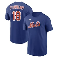 T-shirt Nike Darryl Strawberry Royal New York Mets Cooperstown Collection pour homme, nom et numéro