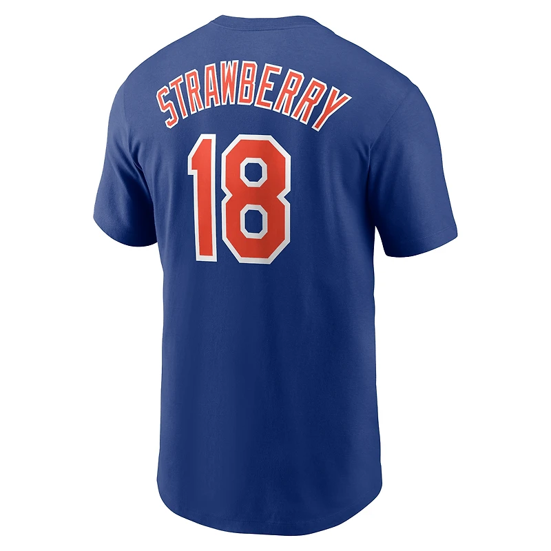 T-shirt avec nom et numéro Nike Darryl Strawberry Royal New York Mets Fuse pour homme
