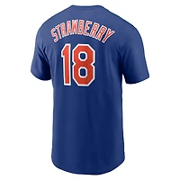 T-shirt avec nom et numéro Nike Darryl Strawberry Royal New York Mets Fuse pour homme