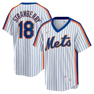 Maillot de joueur Nike Darryl Strawberry blanc New York Mets domicile Cooperstown Collection pour homme